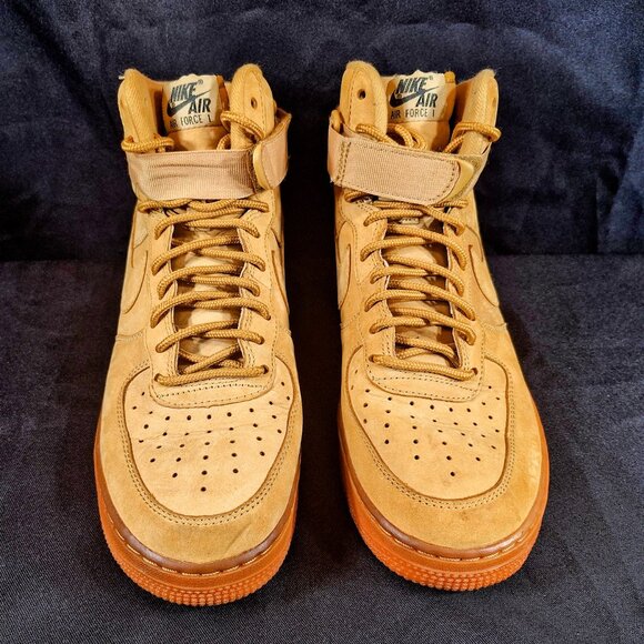 Nike Air Force 1 Mid Boot Mens \'07 Flax Wheat 882096-200 Khaki Shoes Size 8 main image 8